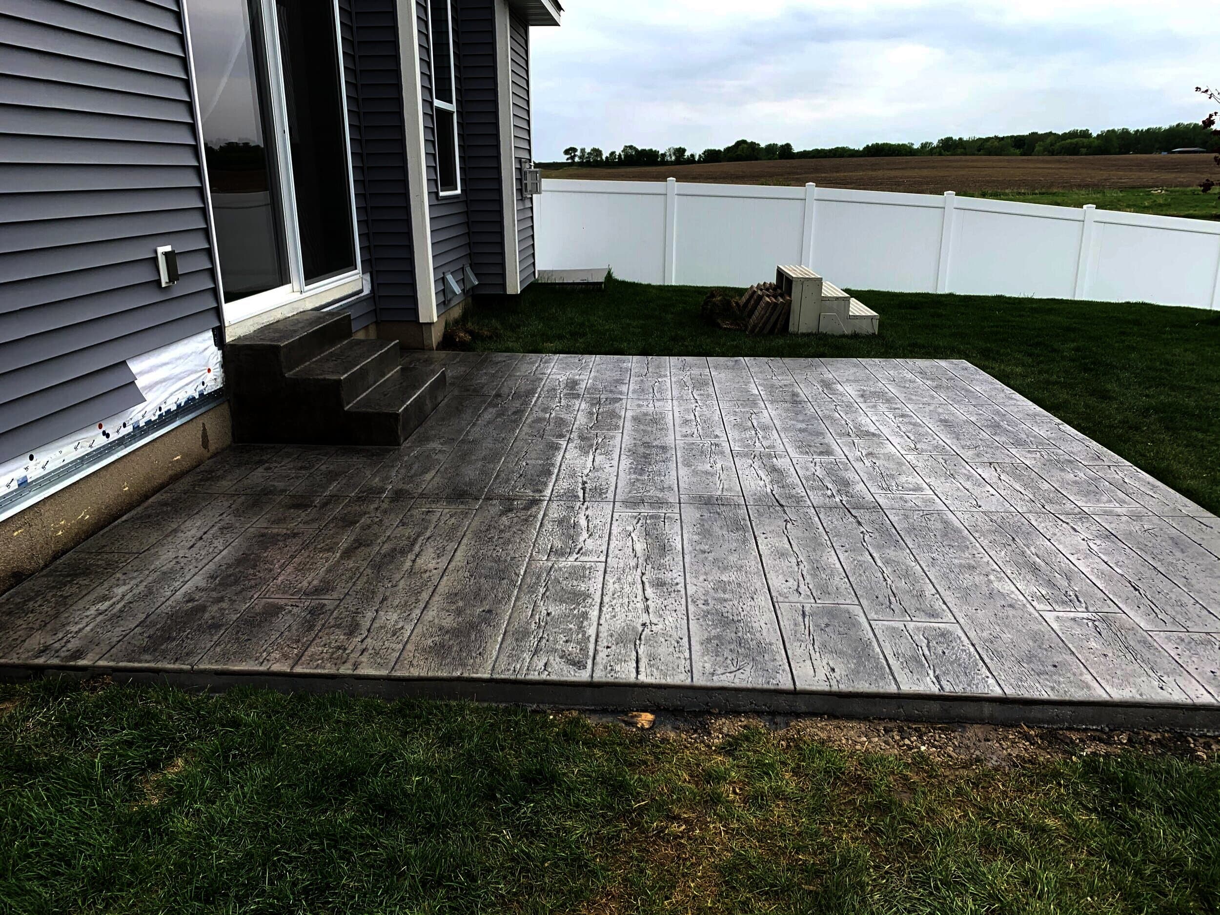 stamped concrete patio construction